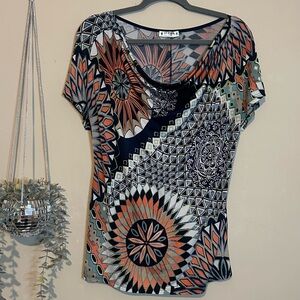 Xl Geometric Patterned Women's Top